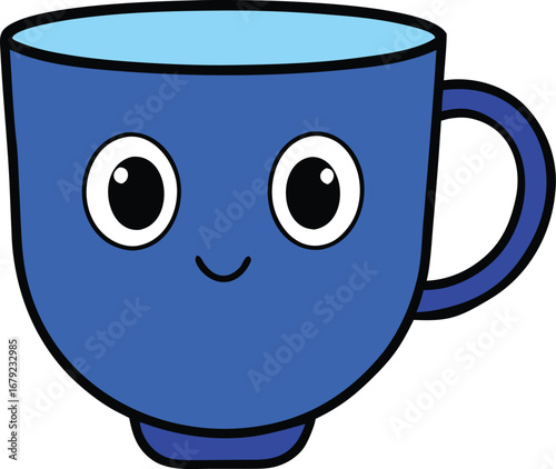Blue Espresso Cup Tiny on Transparent Background