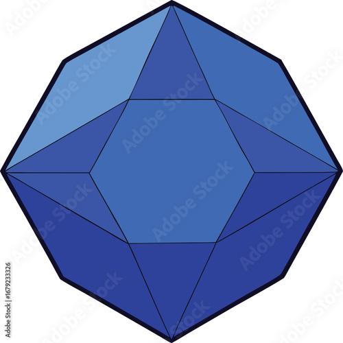 Blue Sapphire Jewel Stone on Transparent Background