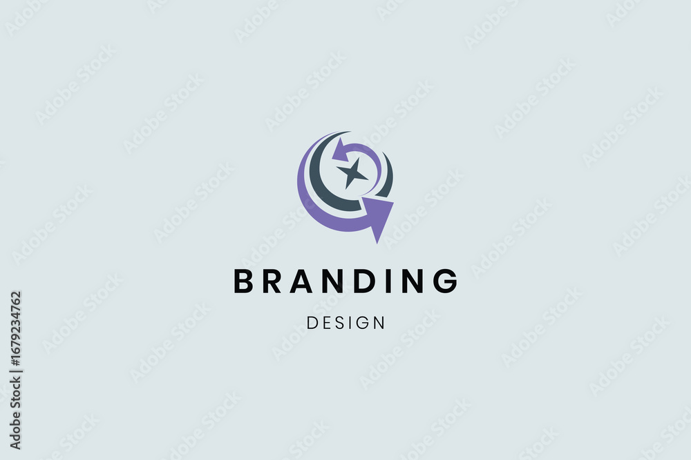 Fototapeta premium Bold letter round arrow logo initial creative element concept template