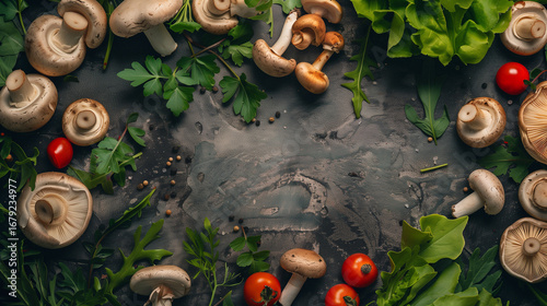 Nature-Inspired Styled Photography: Mushrooms, Green Leaves & Creative Letter Typography Combination