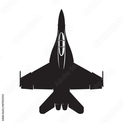 F-18 Super Hornet Silhouette: Military Aircraft Vector Graphic silhouette