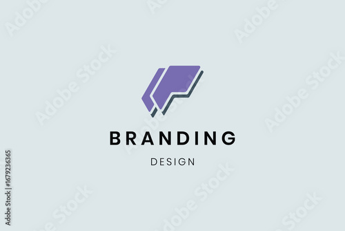 Free Download Letter P logo colorful monogram from abstract shapes - GFXLoad
