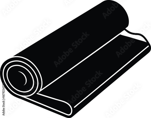 Vector illustration of a rolled up mat