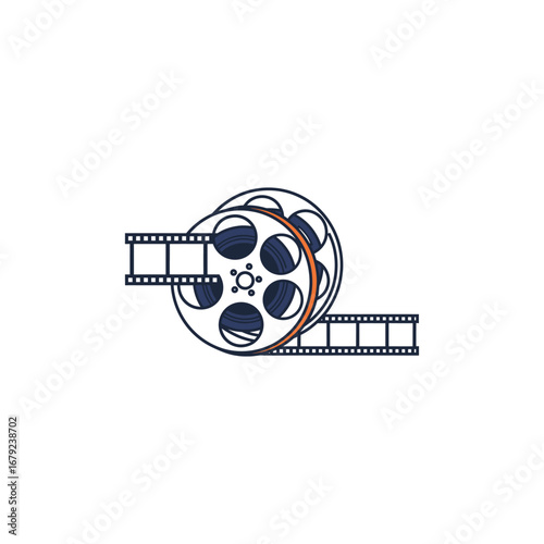 A classic film reel is a timeless symbol of vintage cinema, motion picture, and video entertainment