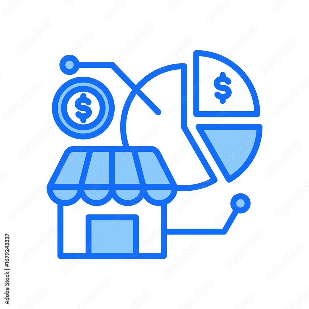 Obraz premium Market Segmentation blue color icon