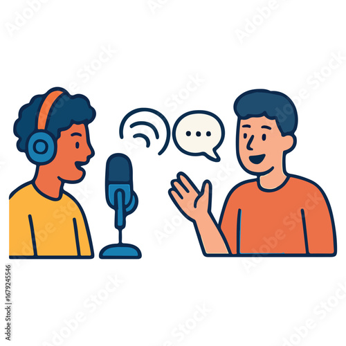 Modern International Podcast Day Illustration