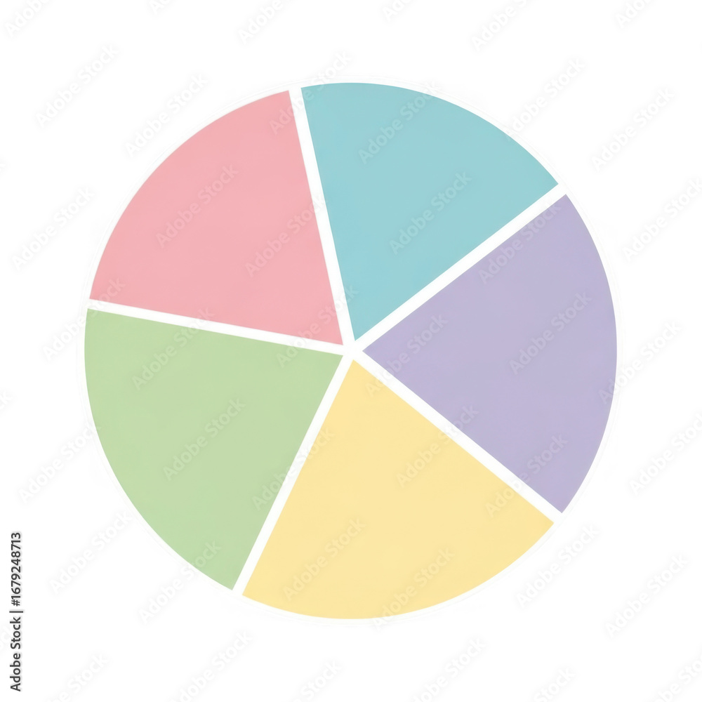 Fototapeta premium Colorful pie chart isolated on transparent background