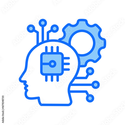 Human Augmentation blue color icon