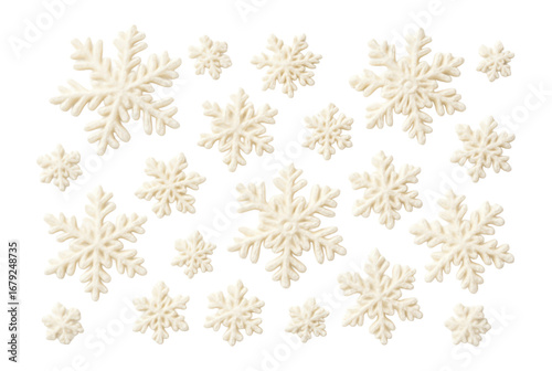 Fondant snowflakes for winter desserts