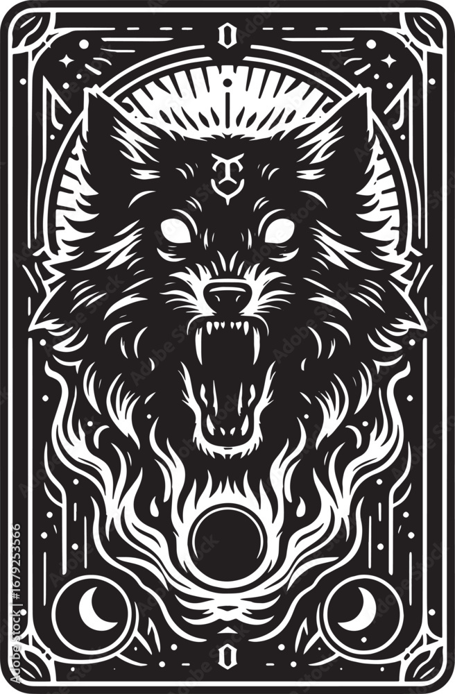 Fototapeta premium Black and White Artistic Illustration of a BMX Rider Performing a Stunt in a Circular Design