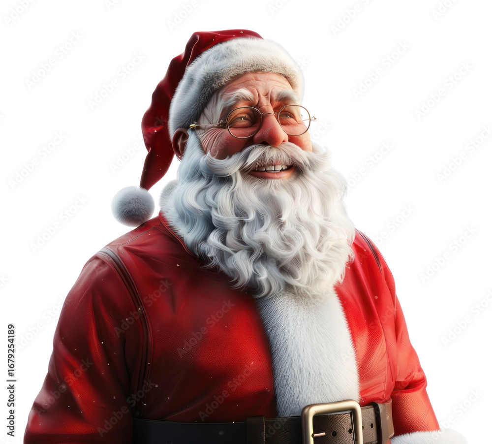 Naklejka premium PNG Cute santa claus christmas background white.