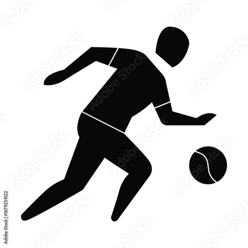 Dynamic silhouette of a basketball player dribbling the ball in mid-action sporty athleticism theme