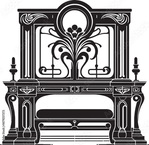 A Stylized Illustration of a Woman Gardening Under a Night Sky and the Moon