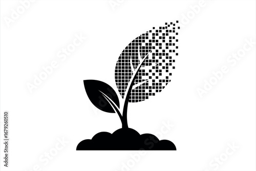 Digital Plant Growth Icon