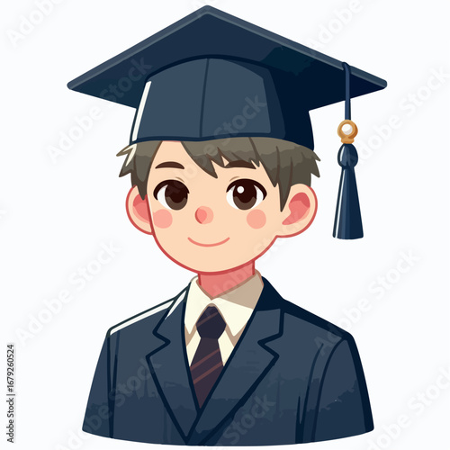 illustration of graduation boy 
