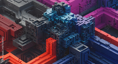 Modern Geometric Prism Abstract Background