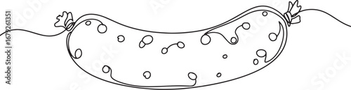 Single line drawing of estonian verivorst sausage, unique minima