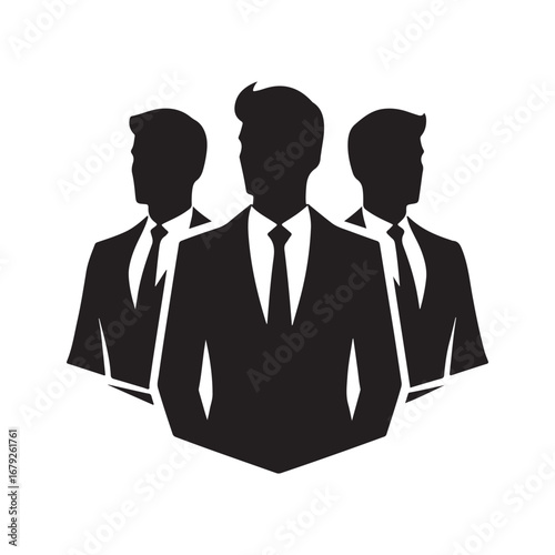 businessmen vector silhouette outline logo design concept illustration