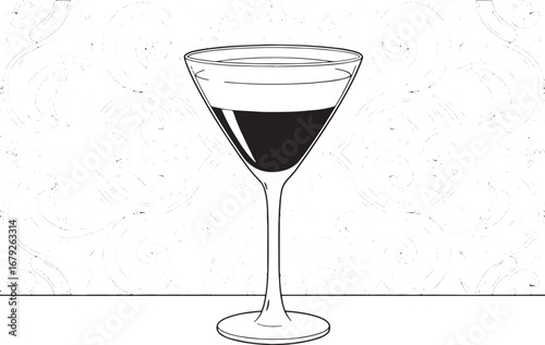 A visually intriguing illustration of a brandy alexander cocktai