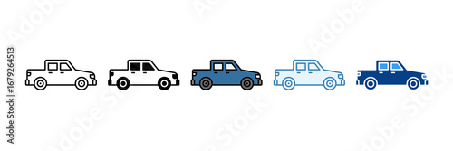 Pickup  Icon Set Multiple Style Collection