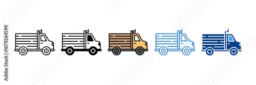 Truck  Icon Set Multiple Style Collection