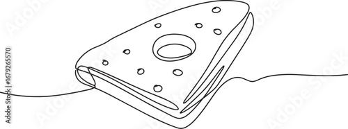 Continuous Line Drawing of a Honeycomb Slice Isolated on White C