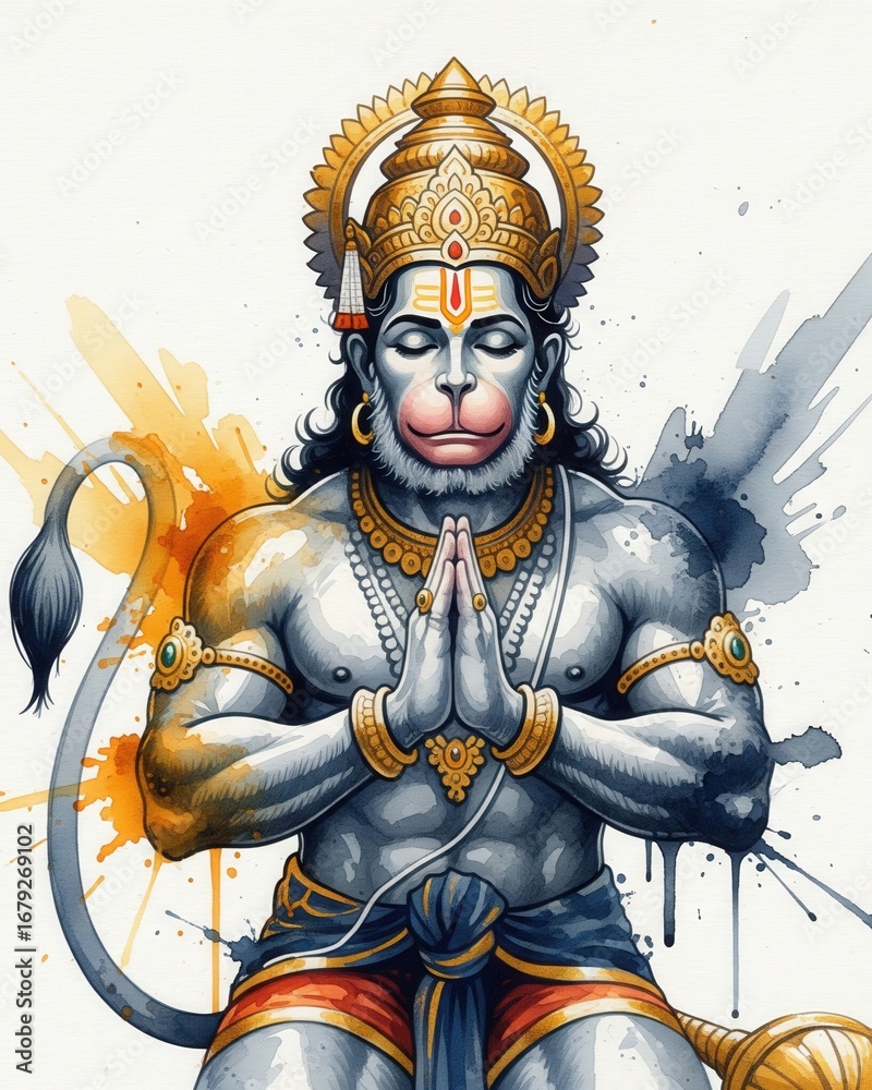 Fototapeta premium Hanuman Bhakti Fine-Art Poster.