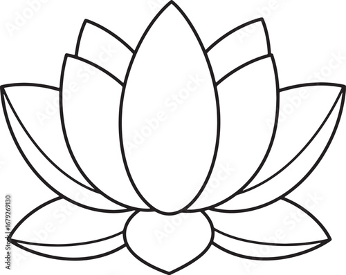 Elegant lotus flower outline illustration for meditative themes
