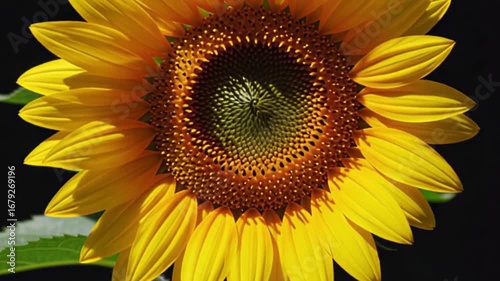 Bright Yellow Sunflower Blooming in Stunning Time-Lapse Against Black Background