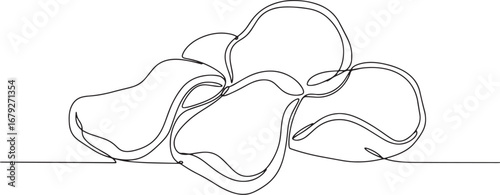 Minimalist line art illustration showcasing a stack of crispy pr