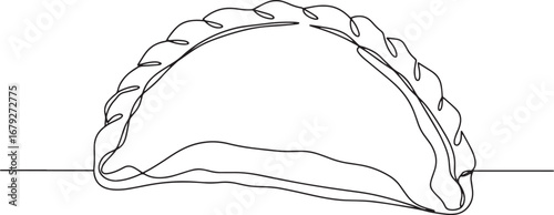 Elegant single line drawing showcasing a delectable empanada pas