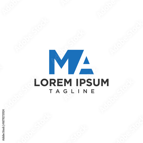 MA negative space logo design