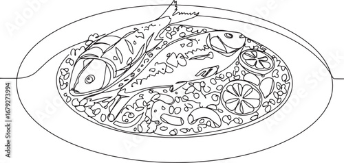 Elegant line drawing of Thi