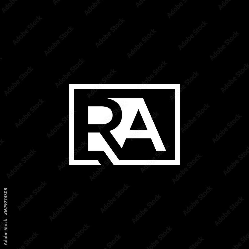 Fototapeta premium RA negative space logo design