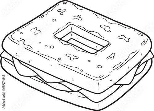 Delightful and Engaging Hand-Drawn Illustration of a Square Sand