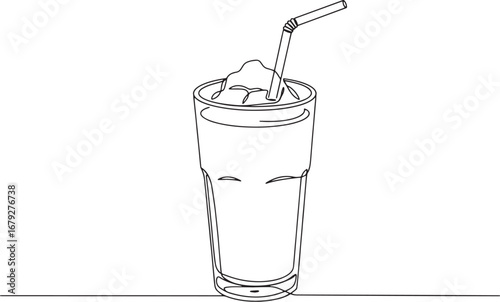 Minimalist line drawing illustration of a refreshing frozen lemo