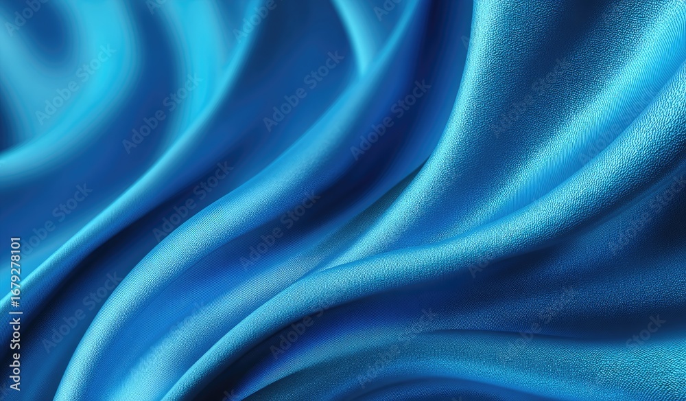 Obraz premium Smooth, flowing folds of vibrant blue silk