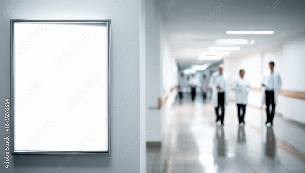 Obraz premium big white empty board at hospital