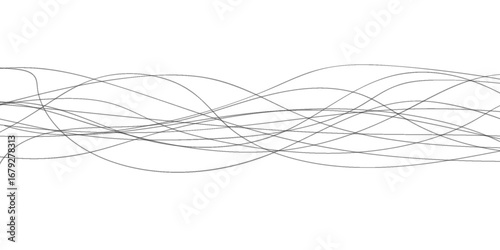 Curve wave seamless pattern. Thin line wavy abstract vector background