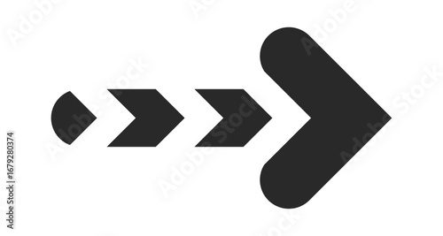 Dynamic arrow indicating right forward