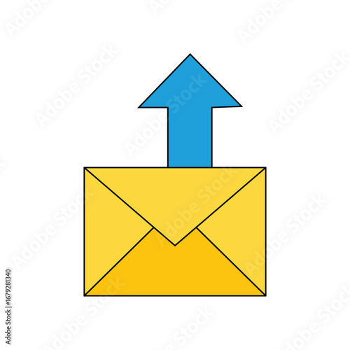 Send Email Icon, Online communication concept. email subscription. new message orders, minimal email sending, email subscriptions to send newsletters for promotions and product updates