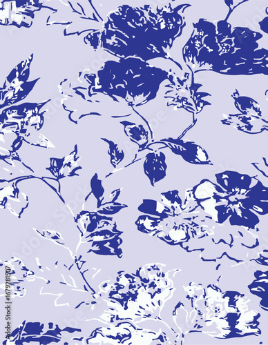 Big flowers pattern, upscale floral pattern. graphical textures floral, trendy colors pattern , flowers background with leaves. vector illustration