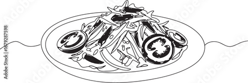 Delicious Som Tum salad illustration, a vibrant and flavorful th