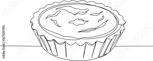 Minimalist line art illustration of a delightful butter tart pas