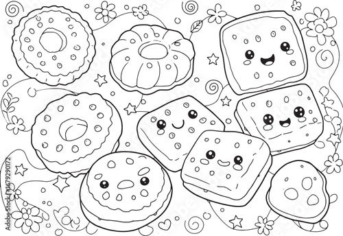 Delightful Shortbread Cookies and Donuts with Charming Faces Lin