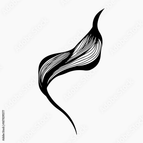 Wind Blowing Single Decoration Flat Black Icon Vector Art