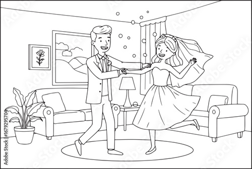 Whimsical wedding bliss: a couple shares their first dance in co