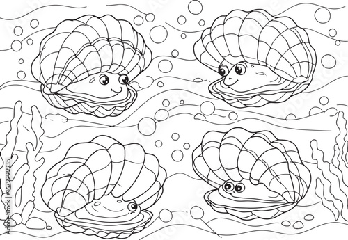Charming Undersea Clam Cartoon: A Whimsical Aquatic Adventure Co