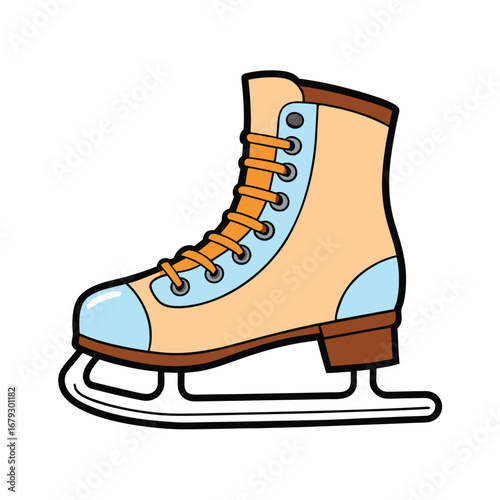 Ice skates vector clipart winter sports equipment illustration for skating designs