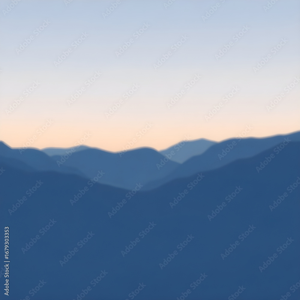 Fototapeta premium Serene Blue Mountain Landscape View